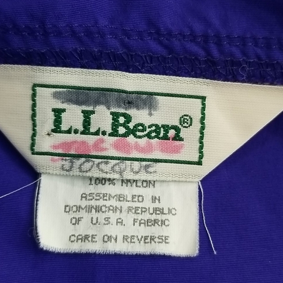 VTG LL BEAN Girls Purple Hooded Windbreaker Medium - Picture 7 of 9